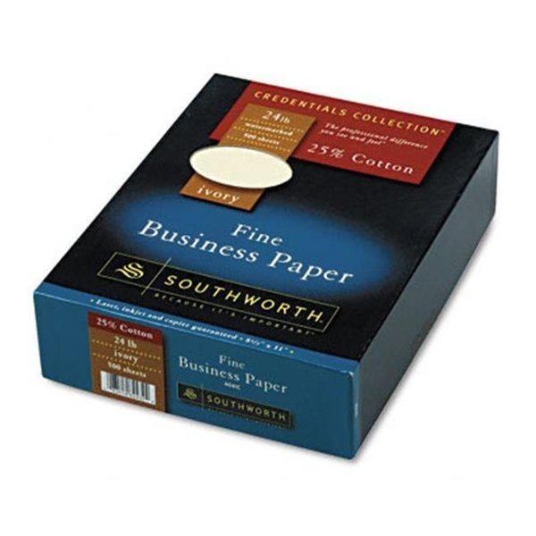 Southworth Co Southworth 404IC Credentials Collection Fine Business Paper  Ivory  24lb  Letter  500 Sheets 404IC